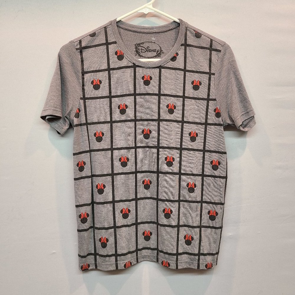 Disney Minnie Mouse Shirt Gray Short Sleeve Top Womens Small